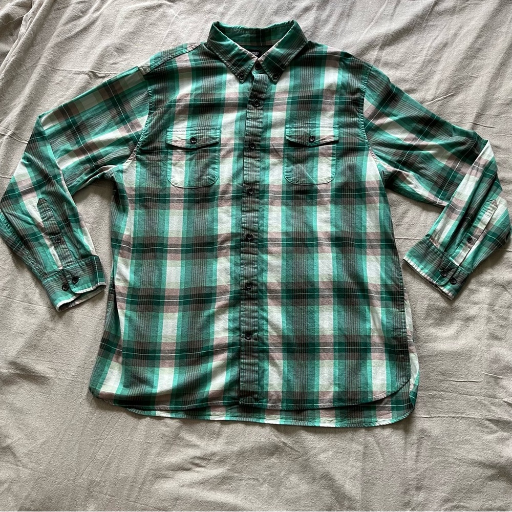 Lands’ End Long Sleeve Traditional Fit Plaid Button Down